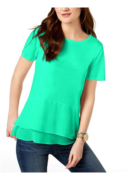 michael kors womens short sleeved shirts|Michael Kors off shoulder top.